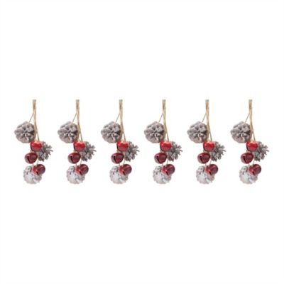 Image showing  Bell and Pine Cone Drop Ornament (Set of 6)