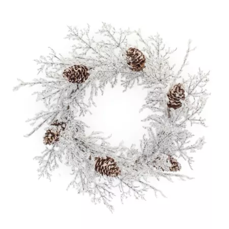 Melrose International Glazed Twig Pine Cone Wreath 24" D Artificial Christmas Wreaths