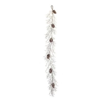Image showing  Iced Twig Garland with Pinecones 5 ft. L