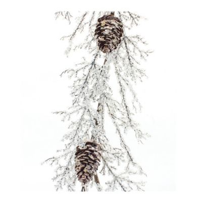 Image showing  Iced Twig Garland with Pinecones 5 ft. L