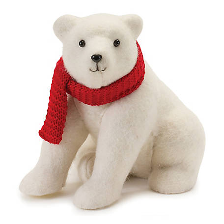 Melrose International Polar Bear with Scarf (Set of 2)
