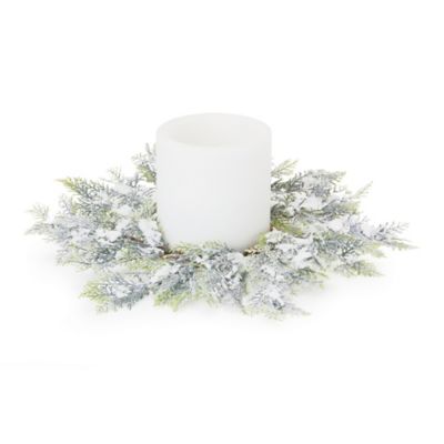 Image showing  Flocked Cedar Wreath 15 in. D