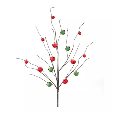 Melrose International Sleigh Bell Twig Branch (Set of 6) Artificial Christmas Plants