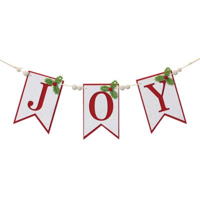 Melrose International Joy Holiday Banner Garland 21 in. L