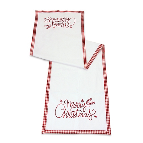 Melrose International Merry Christmas Embroidered Table Runner 59 in. L