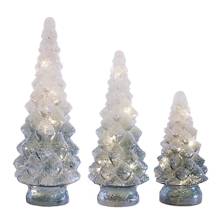 Melrose International LED Frosted Glass Tree Decor (Set of 3)