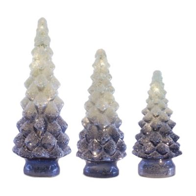 Melrose International LED Frosted Glass Tree Decor (Set of 3)