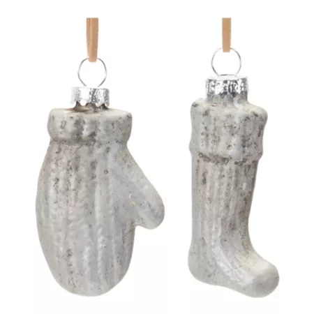 Melrose International Glass Mitten and Stocking Ornament (Set of 12) Christmas Ornaments & Tree Toppers