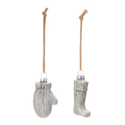 Image showing  Glass Mitten and Stocking Ornament (Set of 12)