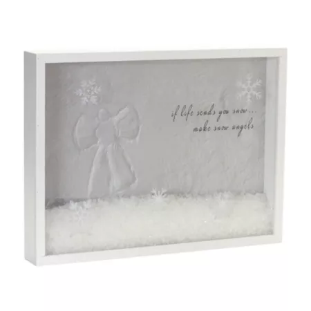 Melrose International Snow Angel Shadow Box 15.75" L Christmas Wall Decor