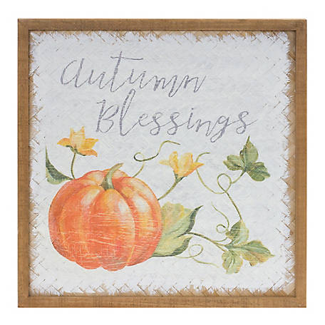Melrose International Autumn Blessing Pumpkin Sign (Set of 2)