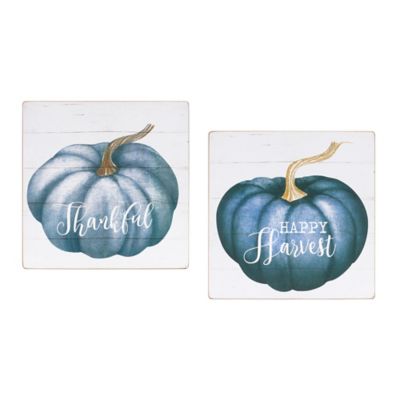 Melrose International Pumpkin Sentiment Sign (Set of 4)