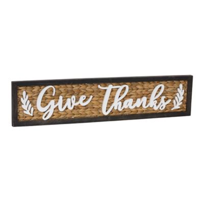 Melrose International Woven Give Thanks Sign 32 in. L