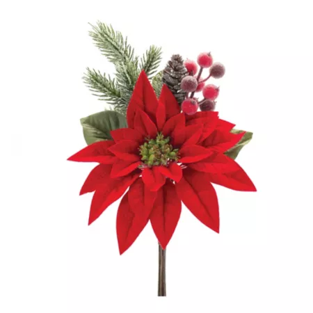 Melrose International Poinsettia Flower Picks (Set of 2) Artificial Christmas Plants