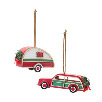 Image showing  Vintage Camper and Car Ornament (Set of 12)