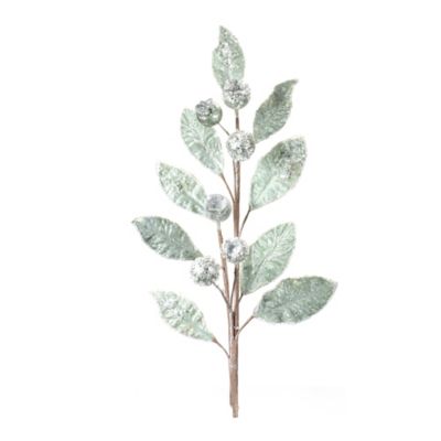 Melrose International Glittered Pod Leaf Spray (Set of 2)