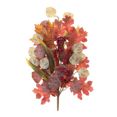 Melrose International Mixed Fall Foliage Leaf Stem (Set of 2)