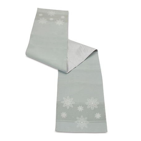 Melrose International Embroidered Snowflake Table Runner 72 in. L