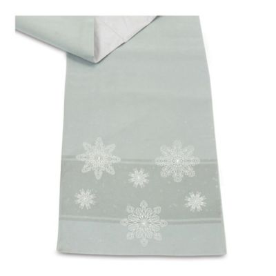 Image showing  Embroidered Snowflake Table Runner, 72 in. L