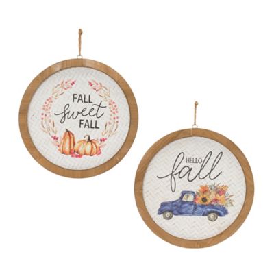 Melrose International Fall Harvest Plaque (Set of 2)