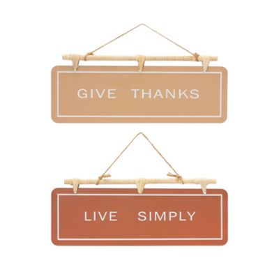 Melrose International Hanging Fall Sentiment Sign (Set of 2)