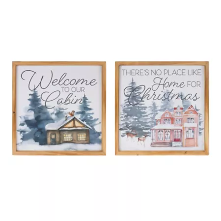 Melrose International Welcome Home Holiday Wall Décor (Set of 2) Christmas Wall Decor