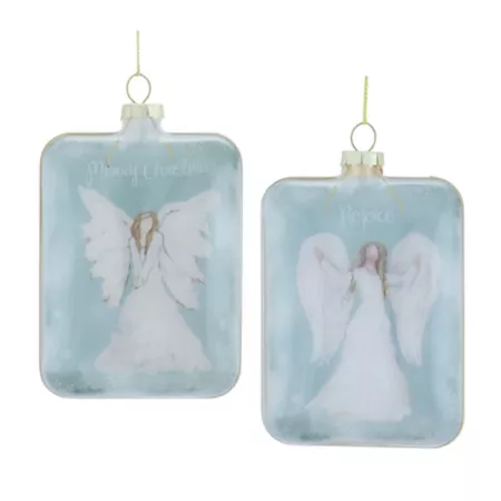 Melrose International Glass Angel Christmas Ornament Pack of 6 Christmas Ornaments & Tree Toppers