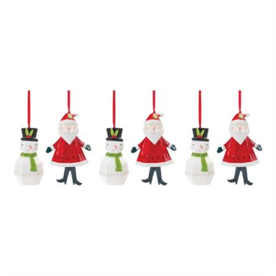 Image showing  Whimsical Santa and Snowman Ornament (Set of 6)