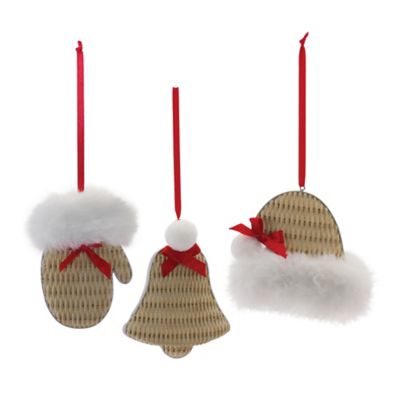 Image showing  Cozy Mitten Hat and Bell Ornament (Set of 12)