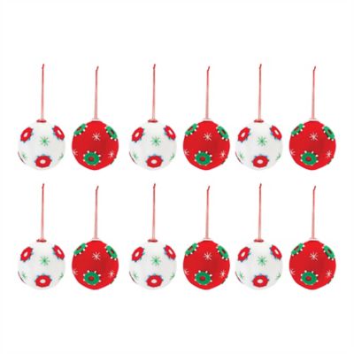 Image showing  Whimsical Fabric Ball Ornament (Set of 12)