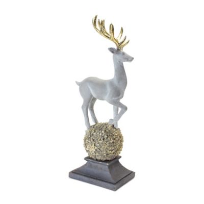 Melrose InternationalWinter Deer Figurine on Orb 14/18 in. H