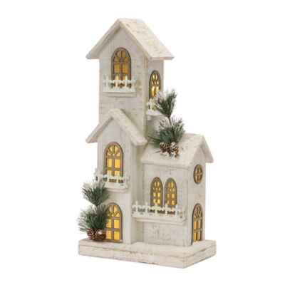 Melrose International LED Lighted Winter House Display 21 in. H