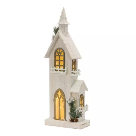 Melrose International 27" H LED Lighted Winter Church Display Christmas Kitchen & Tabletop Decor