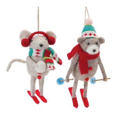 Melrose International Plush Ski Animal Ornament (Set of 12)