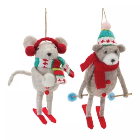 Melrose International Plush Ski Animal Ornament (Set of 12) Christmas Ornaments & Tree Toppers