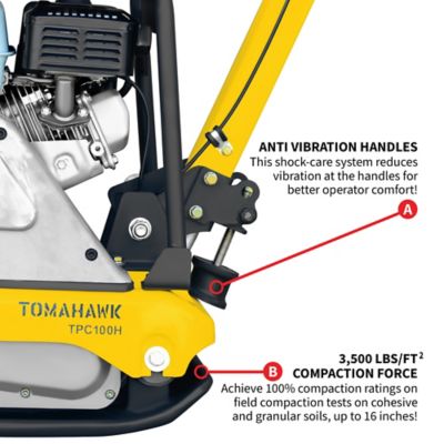 Image showing 6 th Tomahawk Power 5.5HP Honda Reverse Vibratory Plate Compactor Tamper Gravel Soil Compaction