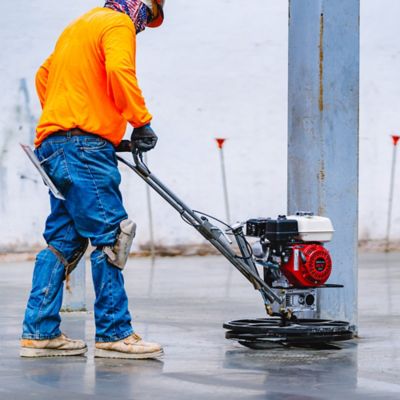 Image showing  24 in. Power Trowel Edger Walk Behind 5.5HP Kohler Concrete Tool with Float Pan for Cement Floor Surfaces