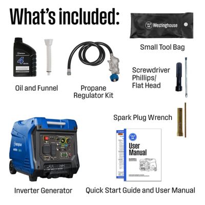 Image showing 7 th Westinghouse 5,000/3,900-Watt Dual-Fuel Portable Inverter Generator, CO Sensor, Recoil Start