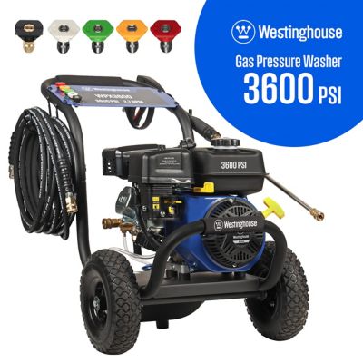 Westinghouse 3,600 PSI 2.7 GPM Gas Cold Water Pressure Washer, 5 Nozzles & Soap Tank