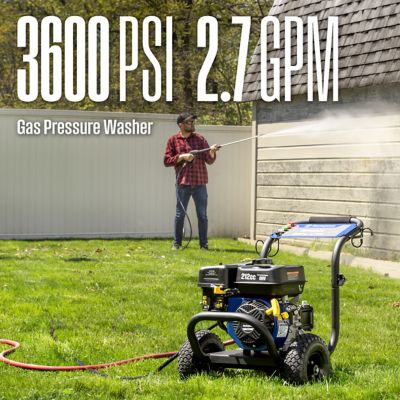 Image showing  3,600 PSI 2.7 GPM Gas Cold Water Pressure Washer, 5 Nozzles & Soap Tank
