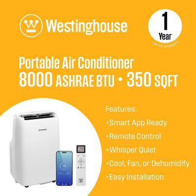 Image showing  8,000 BTU Portable Air Conditioner & Dehumidifier with Remote & Smart App, up to 350 Sq Ft