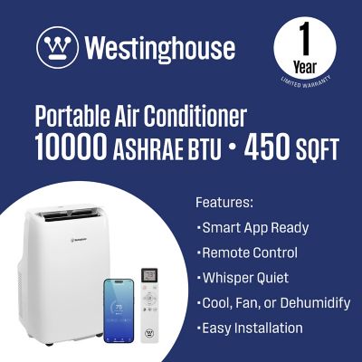 Image showing  10,000 BTU Portable Air Conditioner & Dehumidifier with Smart App, for Rooms Up to 450 sq. ft.