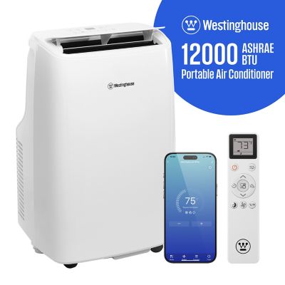 Westinghouse 12,000 BTU Portable Air Conditioner & Dehumidifier with Remote & Smart App, up to 550 Sq Ft