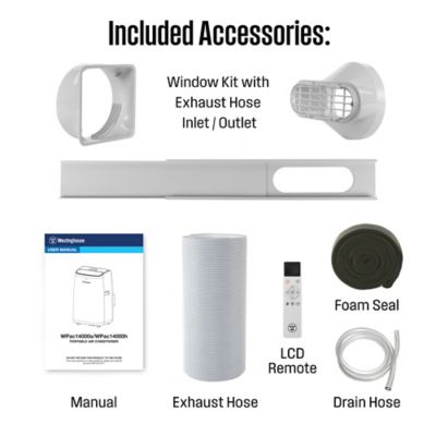 Image showing 9 th Westinghouse 115V Portable Air Conditioner with Heat and Dehumidifier, 700 sq. ft., 14,000 BTU, Remote and Smart App