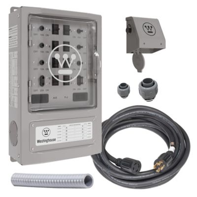 Westinghouse Steel 30A Transfer Switch Kit with 8 Circuits, 7,500 Rated Watts