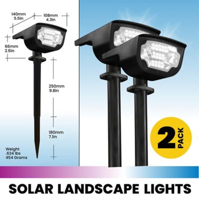 Image showing  44-Lumen Solar-Powered Bionic Color Burst Black 4 LED Path Light, 2-Pack