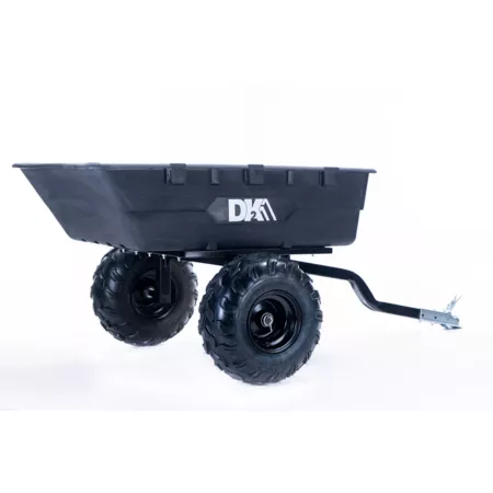 DK2 5.35' x 3.85' Heavy Duty Steel Frame Polyethylene ATV Trailer with Dump Bed 1 100 lbs Max Capacity Mower Attachments