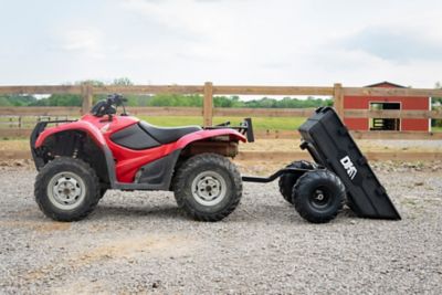Image showing  5.35 ft. x 3.85 ft. Heavy-Duty Steel Frame Poly ATV Trailer with Dump, 1,100 lb. Max Capacity