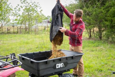 Image showing  5.35 ft. x 3.85 ft. Heavy-Duty Steel Frame Poly ATV Trailer with Dump, 1,100 lb. Max Capacity