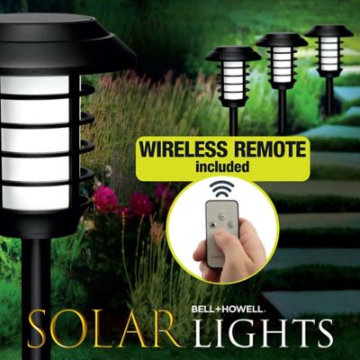 Image showing  21-Lumen Solar Outdoor Pathway Lights, Waterproof, Wireless with Remote, 4-Pack
